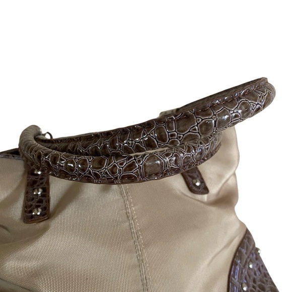 BUENO Snake-print & Tan Shoulder Bag Water Resistant Coastal Curved Handle Bag - Picture 14 of 15